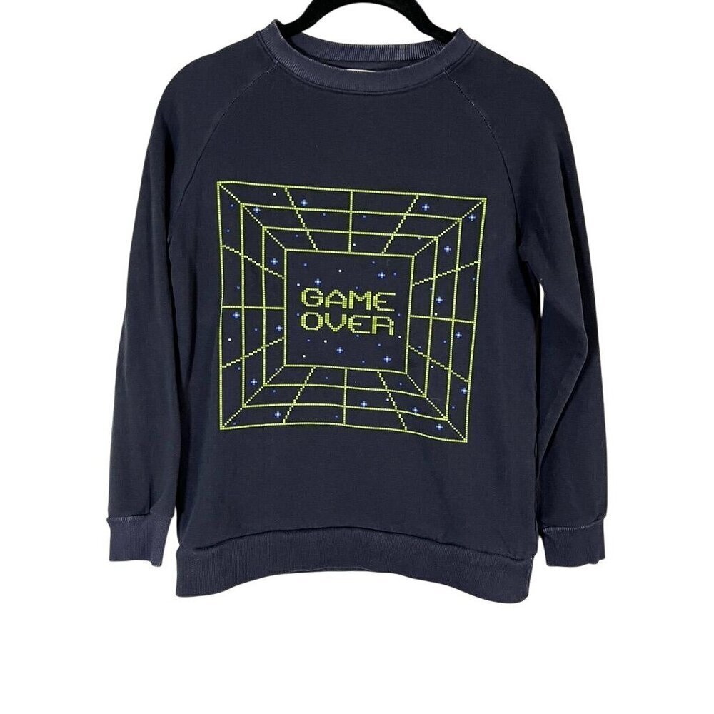 Romey Lulu Sweatshirt 10T Black Game Over Preppy Retro Pixel Artsy Gaming 80s